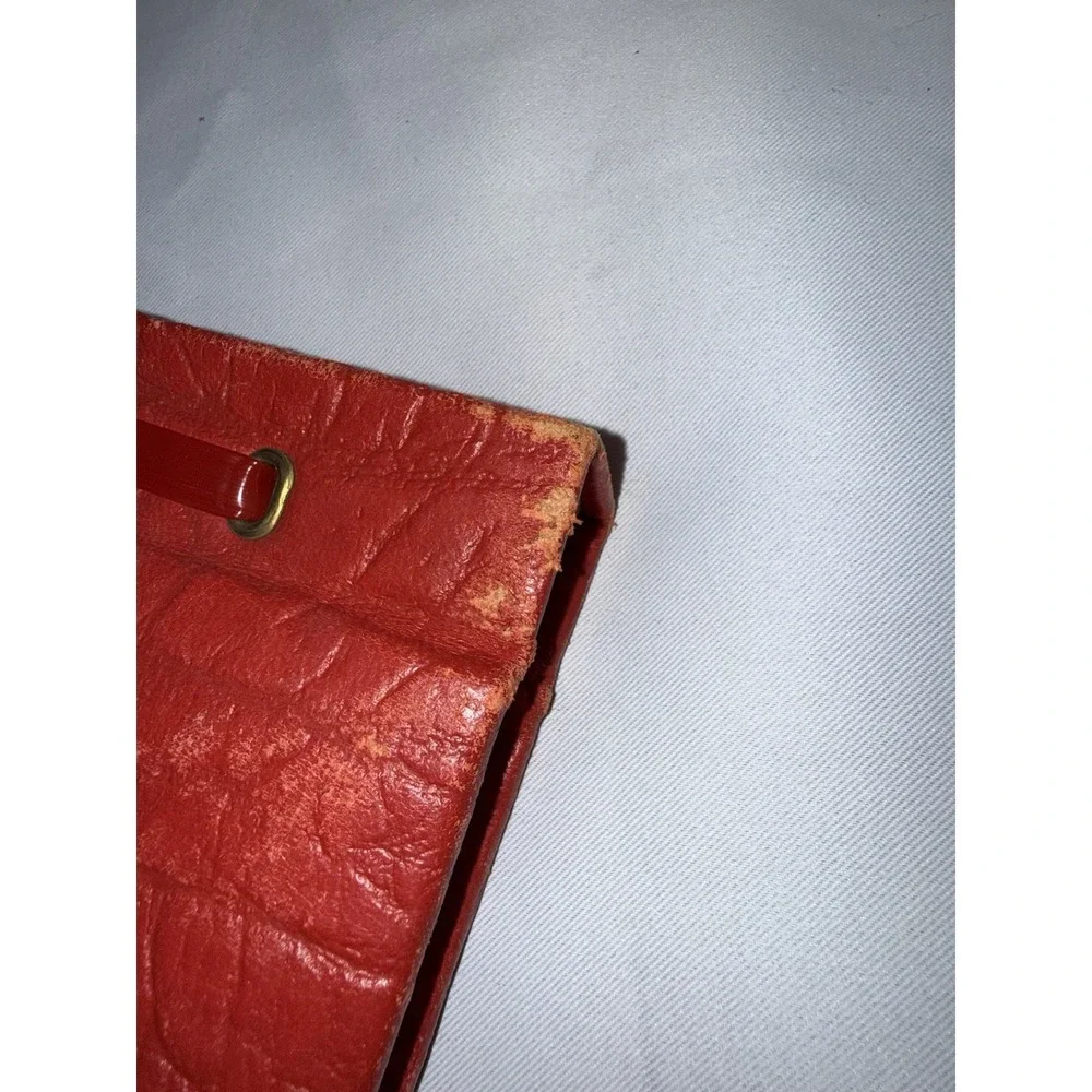 Vintage Faux Alligator Leather Red Photo Journal Album‎ , Paper Overlays
